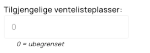 Tilgjengelige venteliste plasser