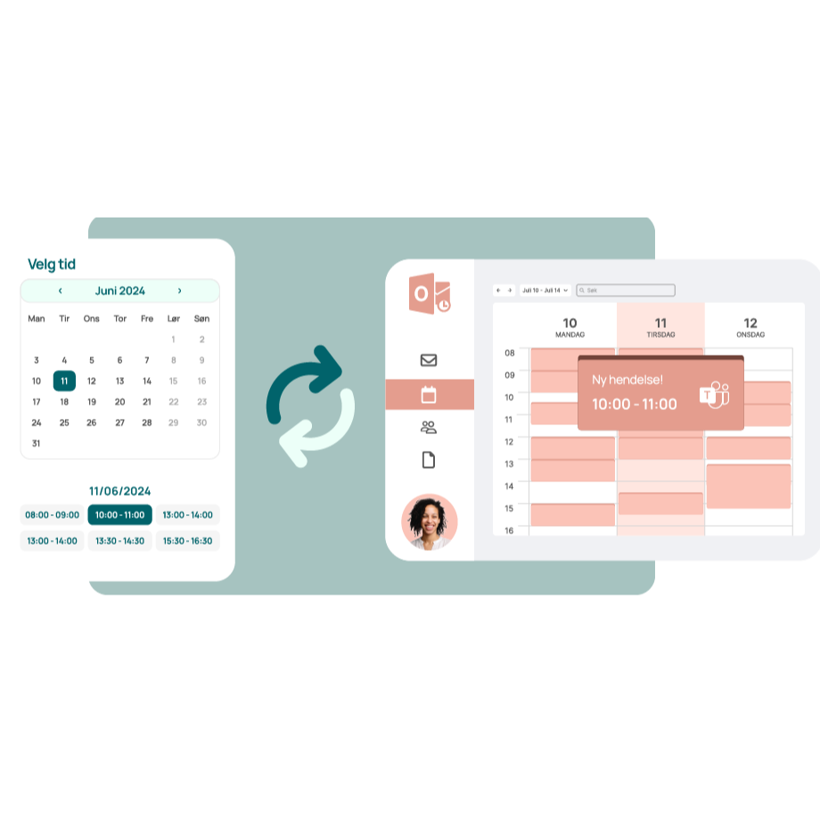 Timebestilling integrert mot din kalender