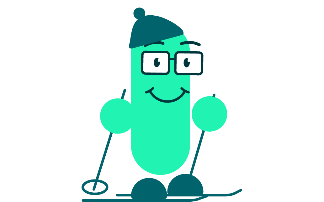 Reggie på ski